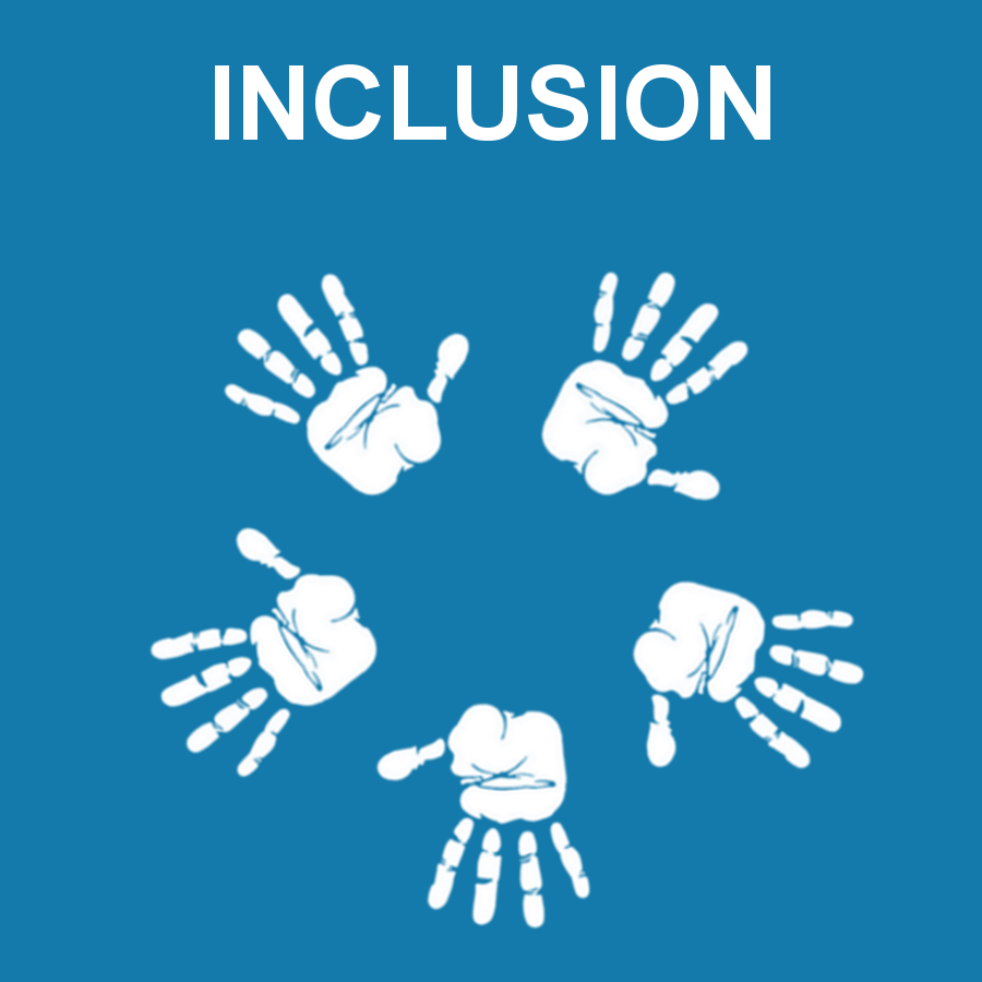 Inclusion image with hand prints in a circle
