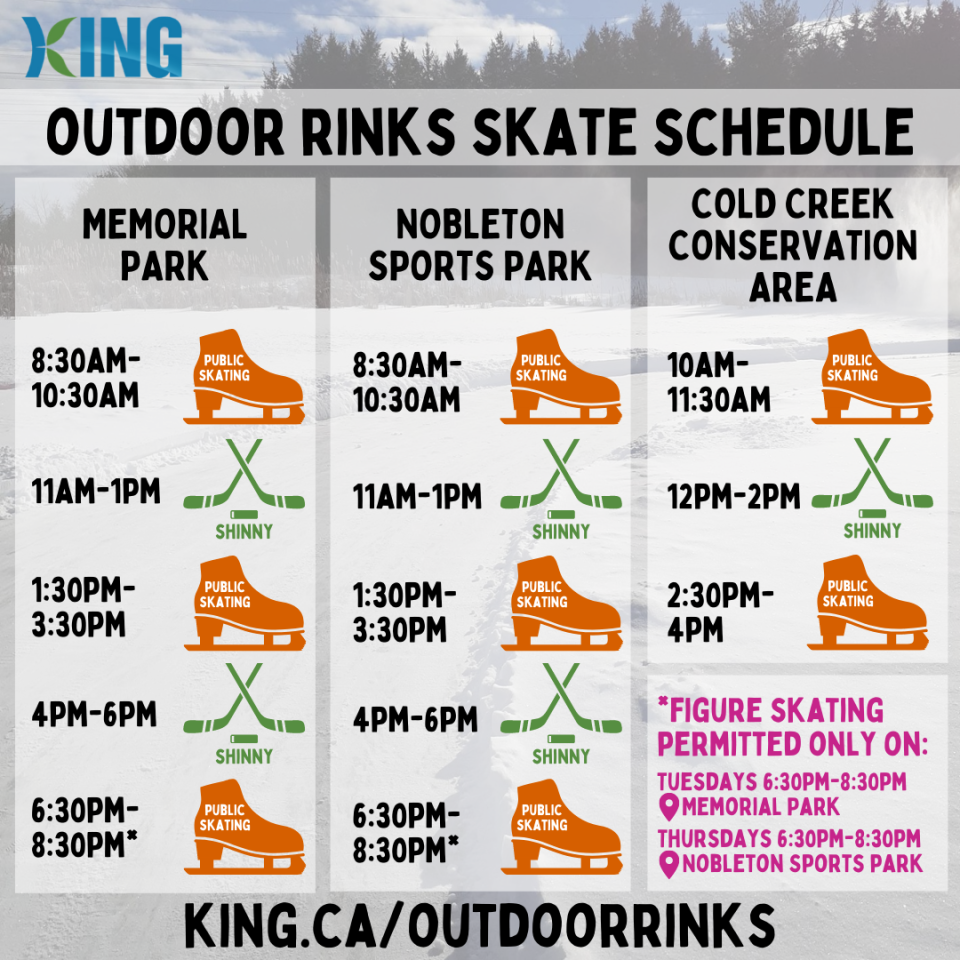 Outdoor Rink Skate Schedule