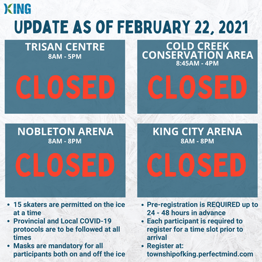 Outdoor rinks closed