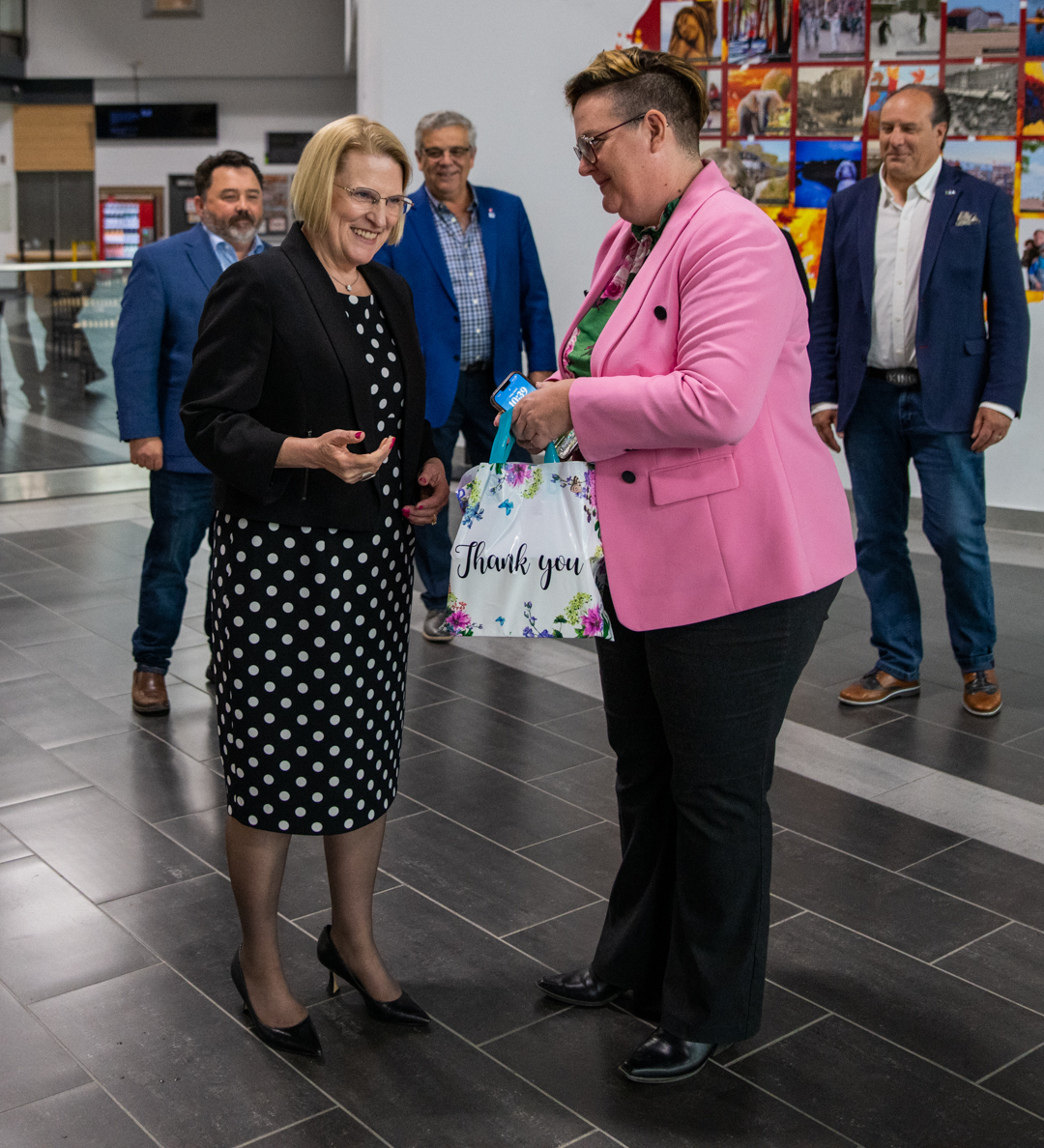 Gift being given to Minister