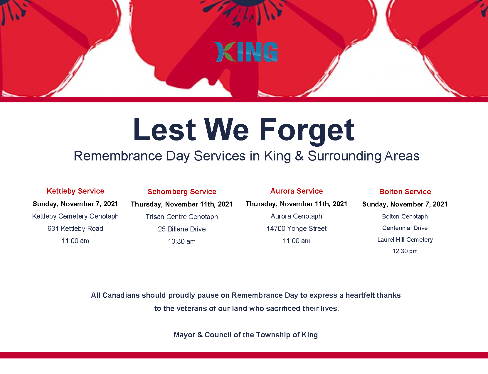 Remembrance Day ceremonies