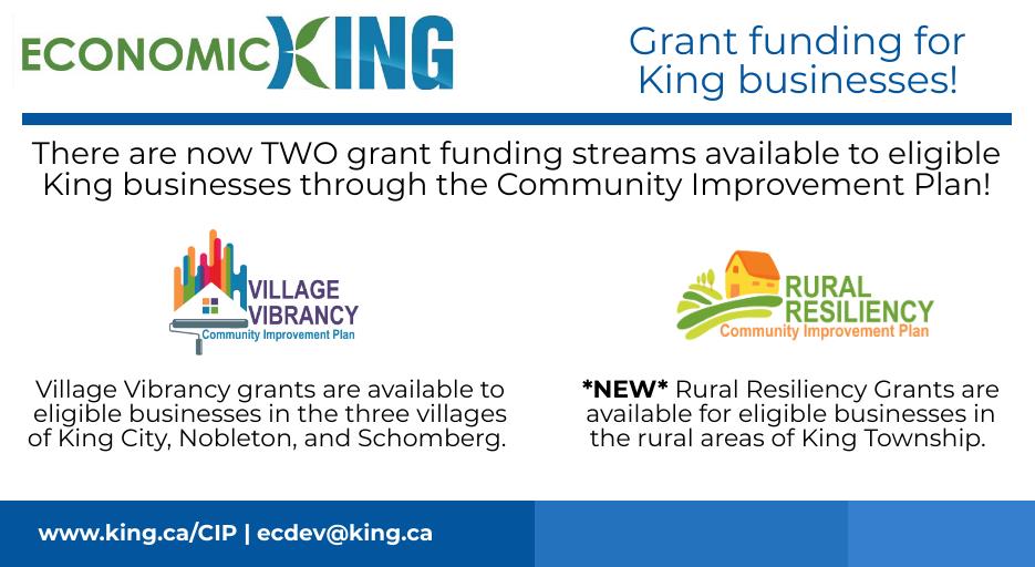 promotional image for CIP Grant program with both rural resiliency and village vibrancy streams