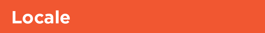 Locale written in white text on an orange background