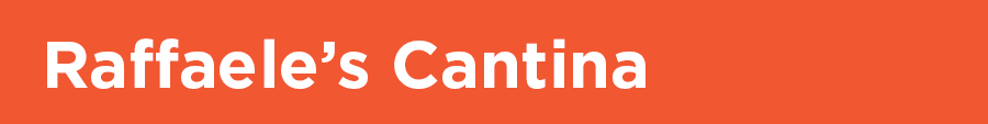 Raffaele's Cantina written in white text on orange background