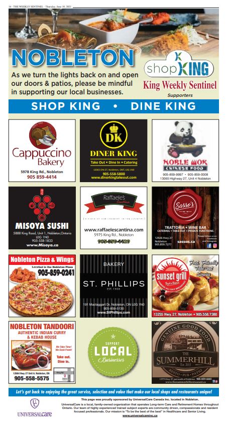 nobleton shopking dining options