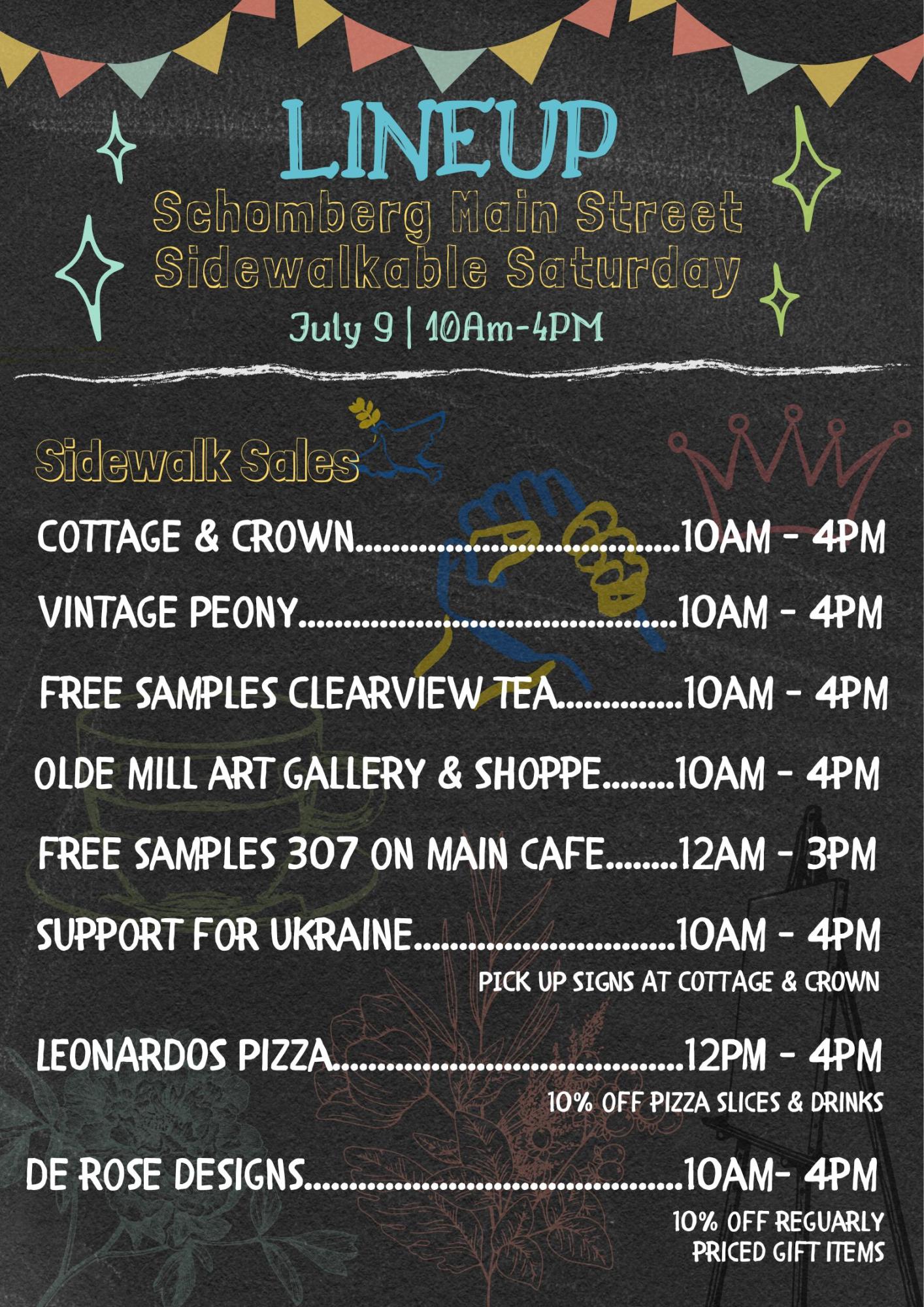 Sidewalkable Saturday event july 9 sidewalk sales