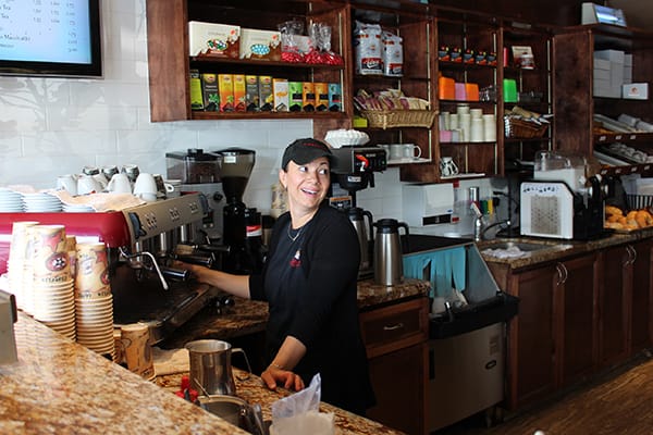 woman working at coffee shop