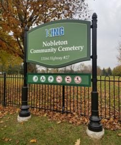 Nobleton Cemetery Sign