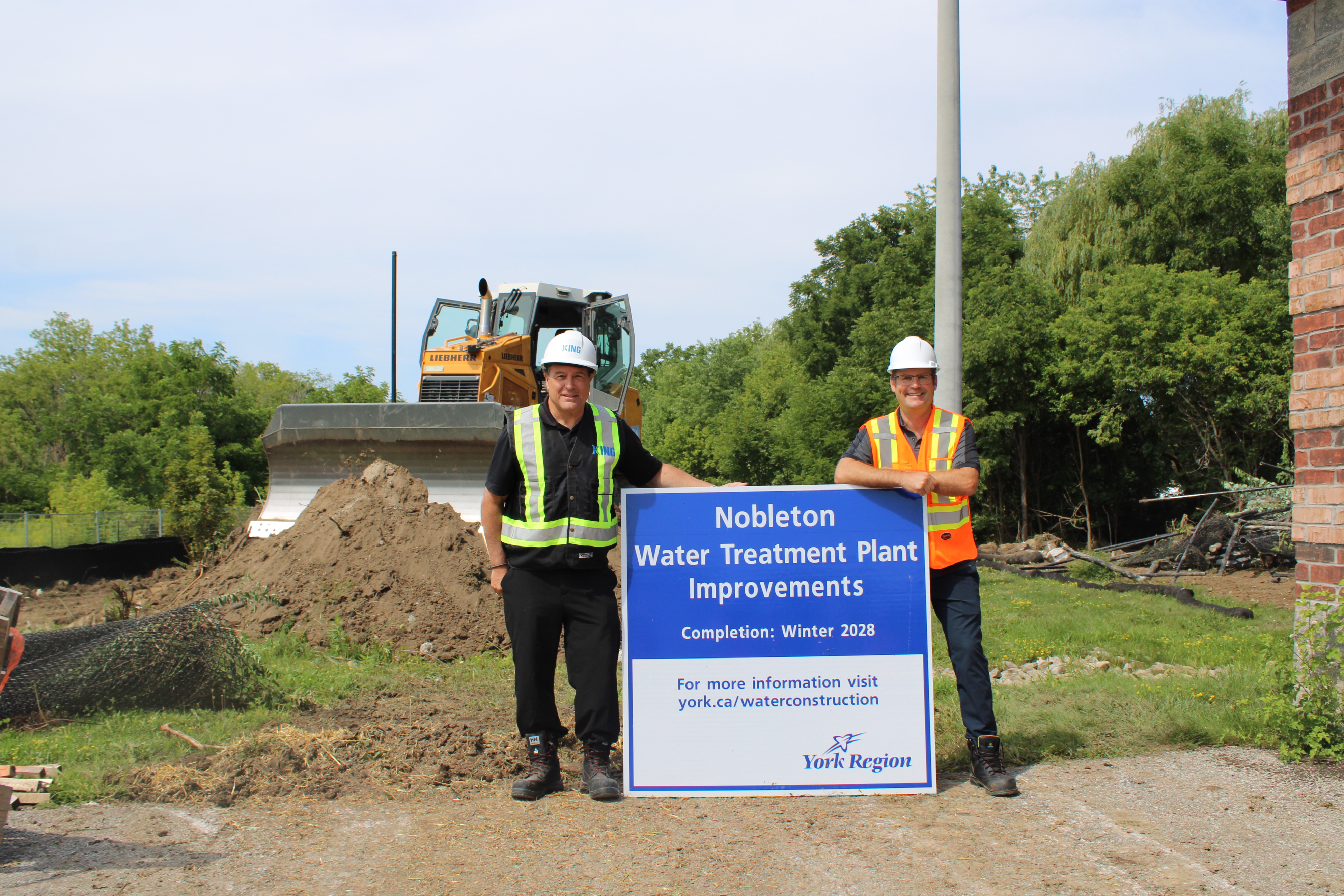 Mayor Pellegrini and Councillor Boyd at the Nobleton Water Treatment Plant improvements construction site