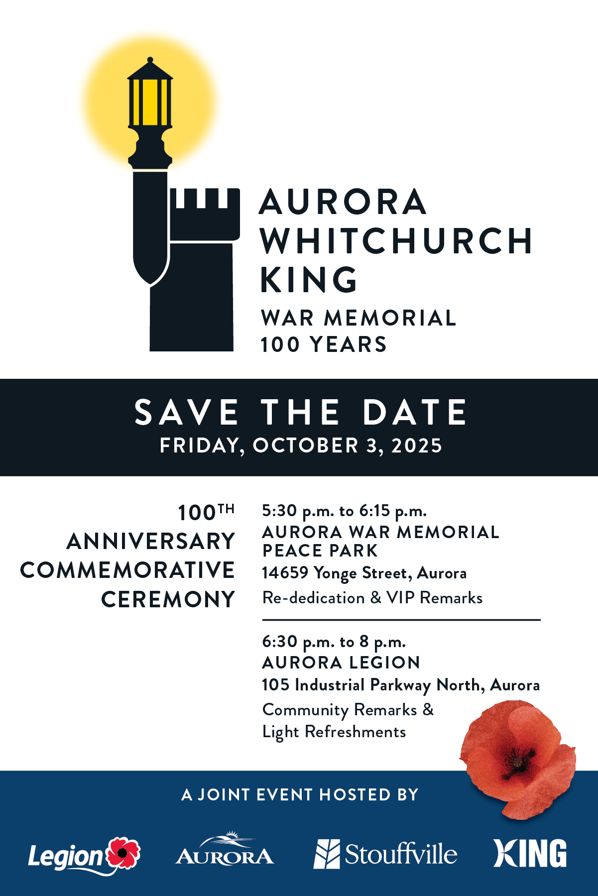 Aurora War Memorial Save the Date