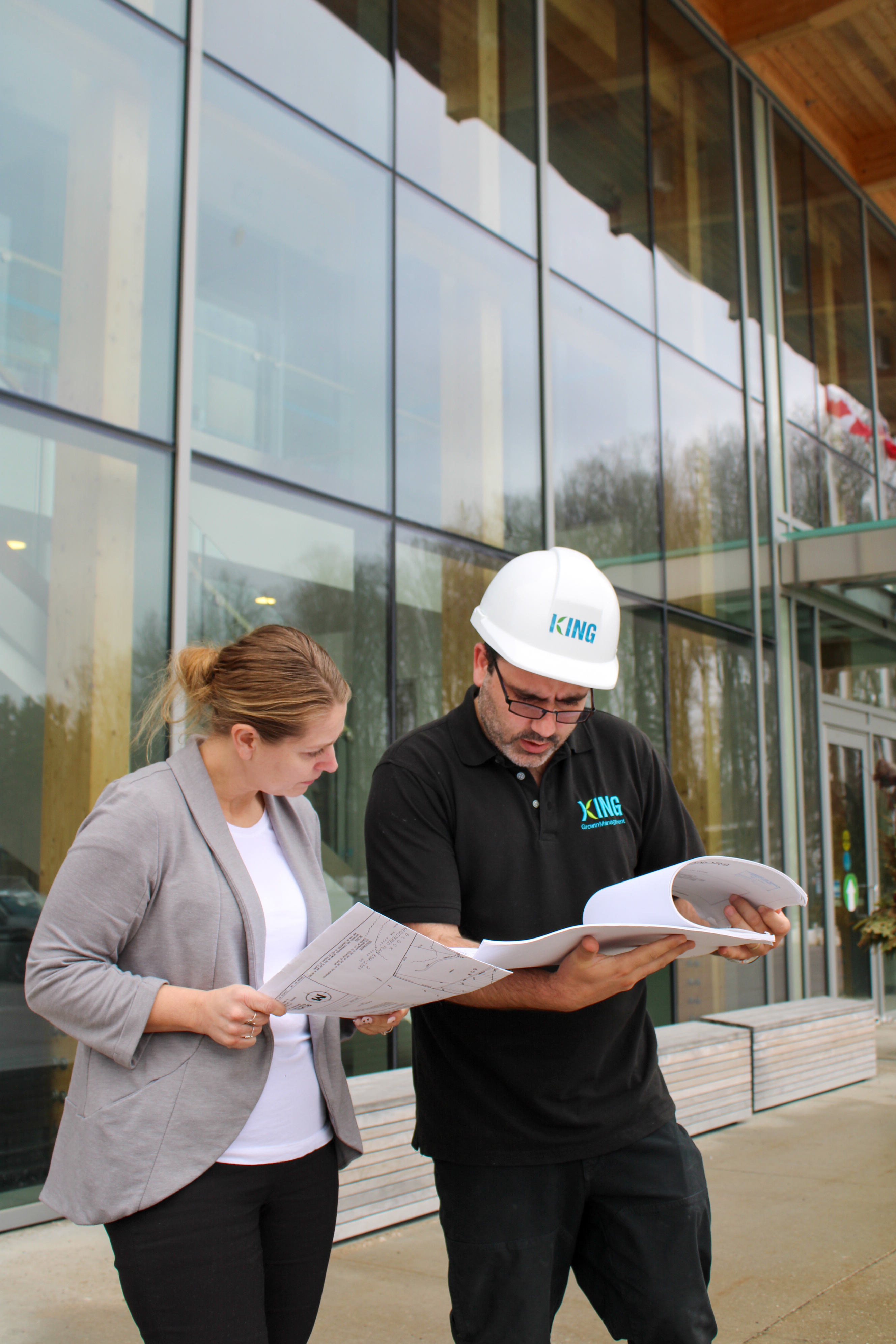 King Township staff reviewing building plans