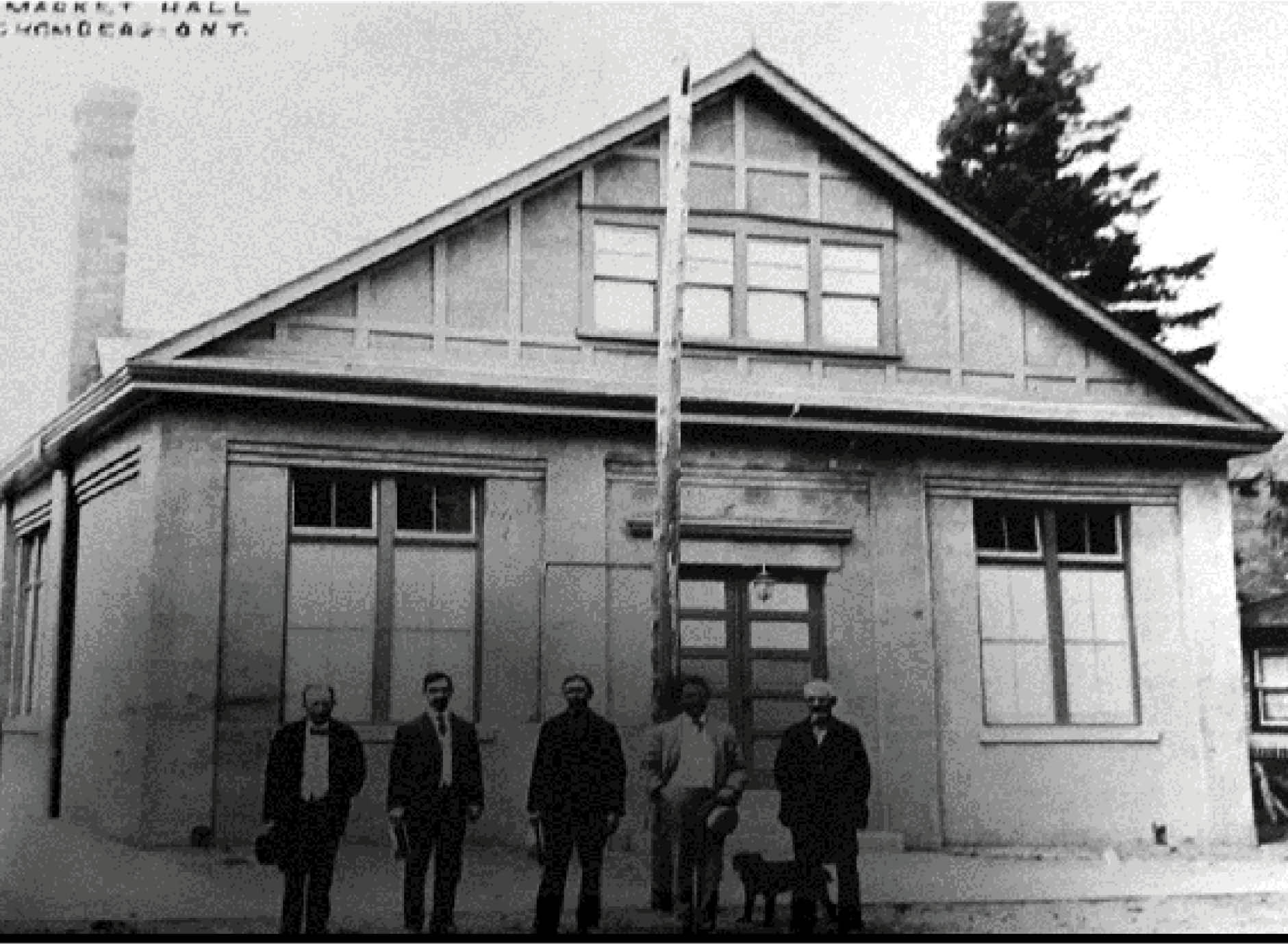 Black and white image of Schomberg Community Hall