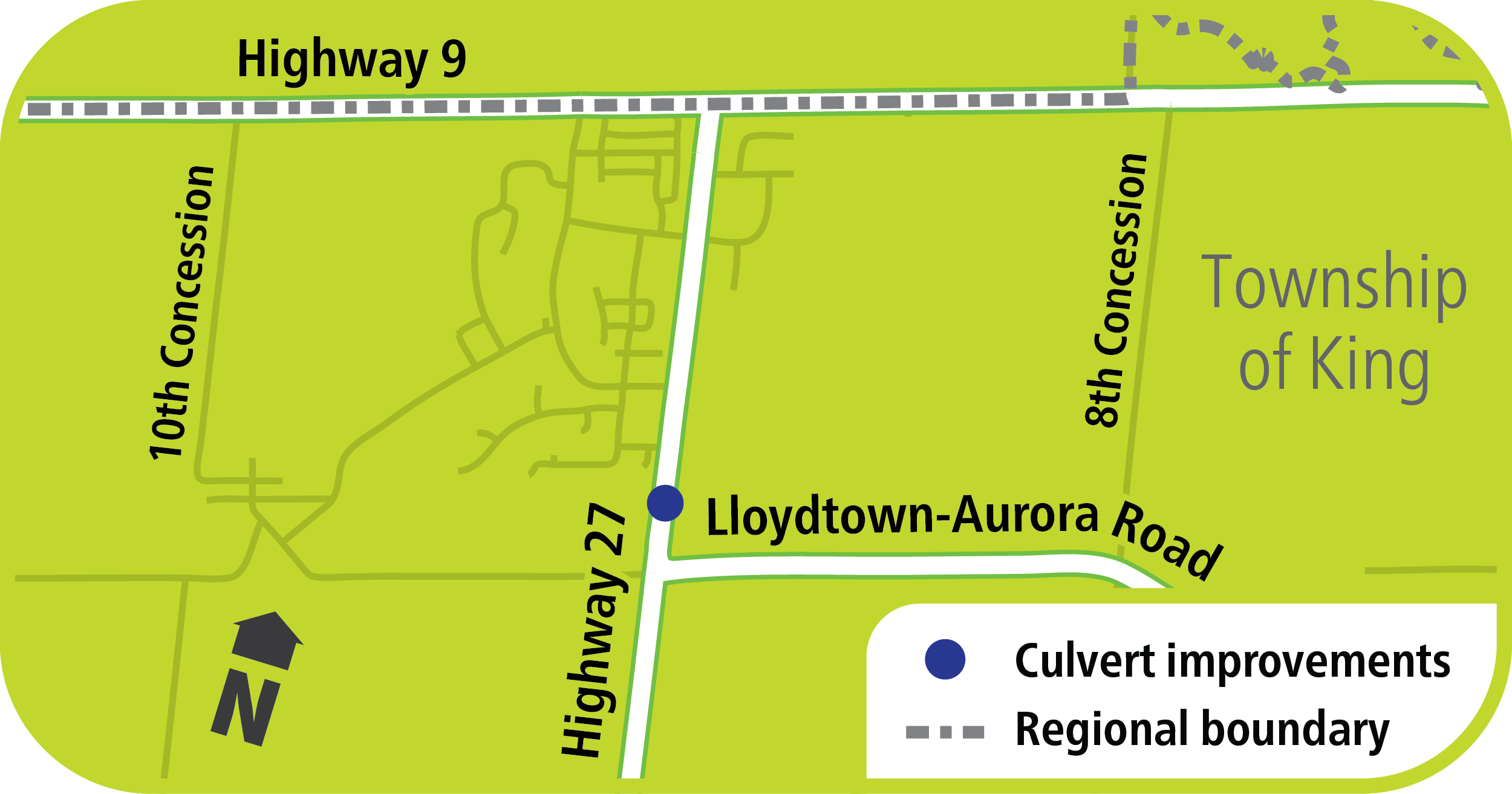 Hwy. 27 culvert construction map