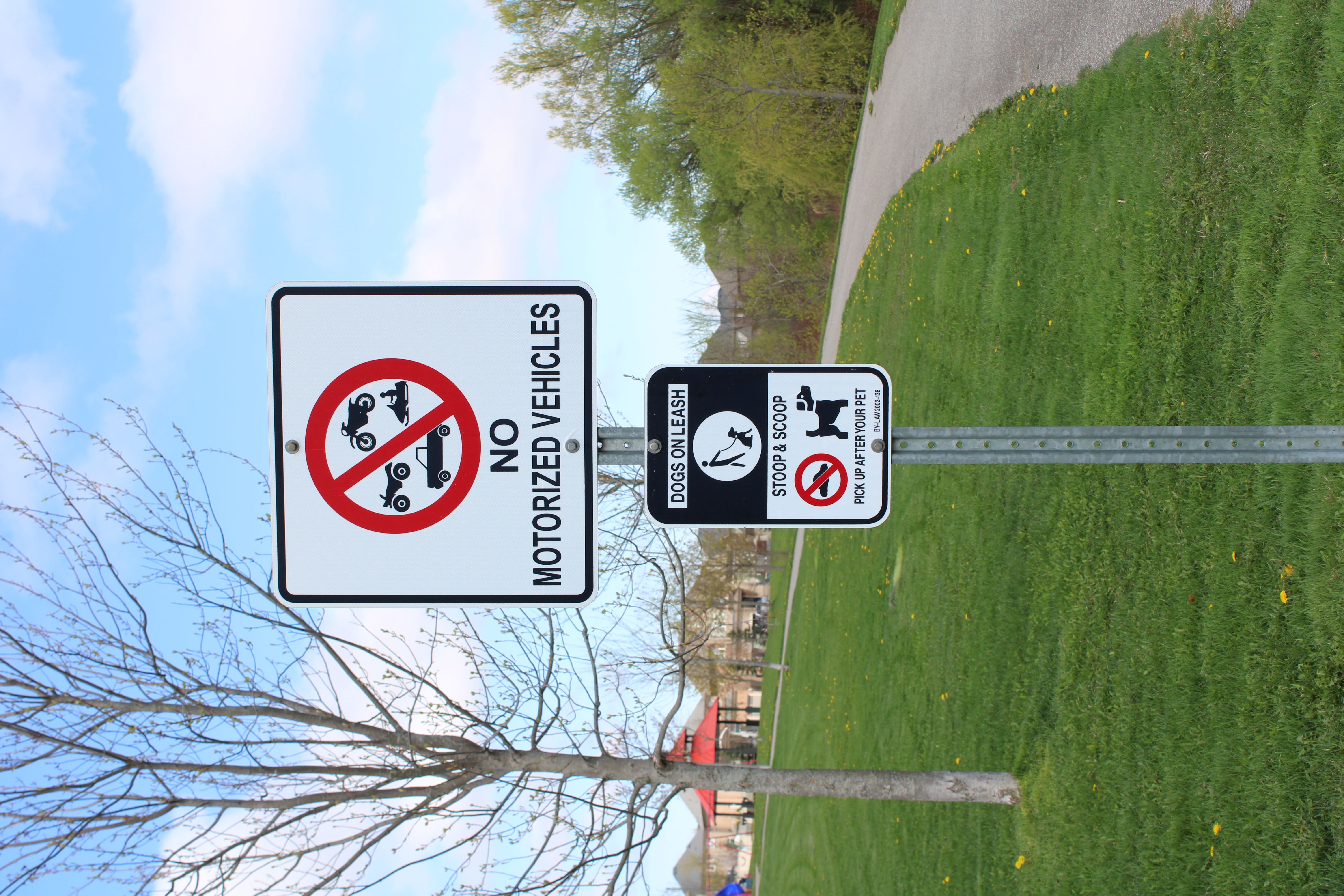 No Motorized Vehicles signage