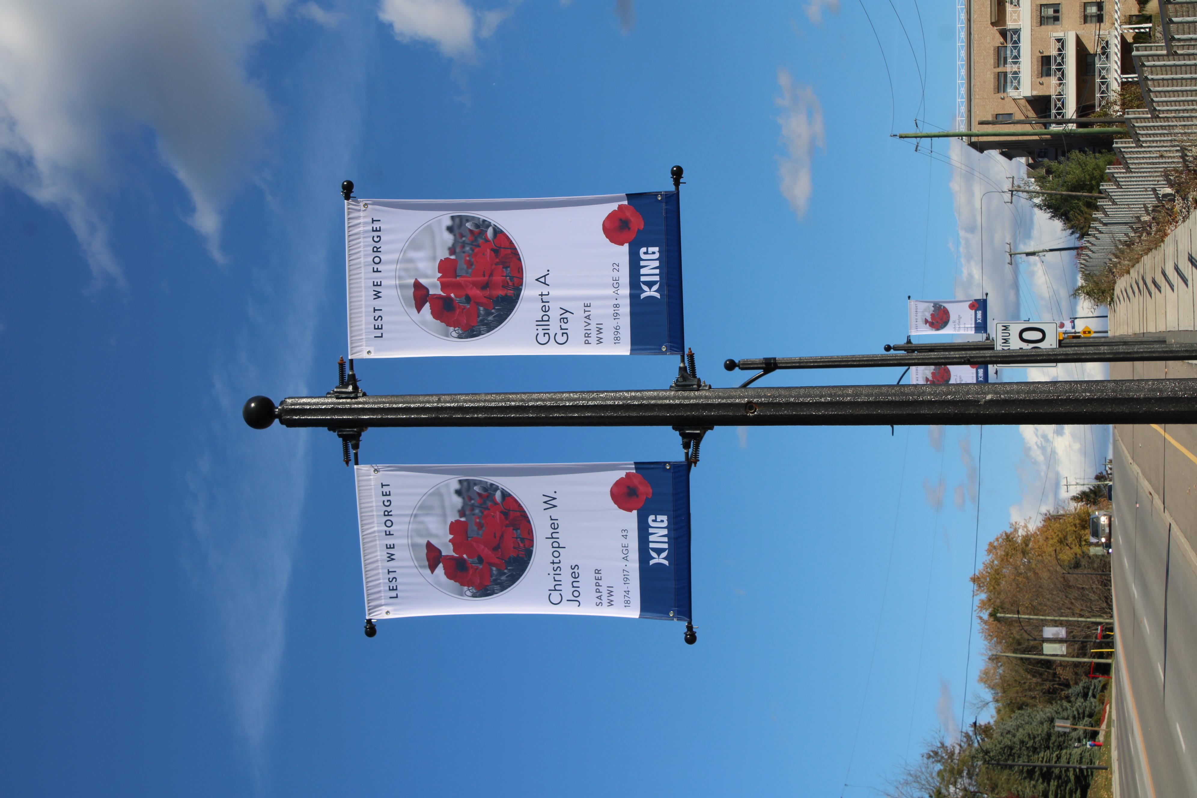 Commemorative street banners on King Road