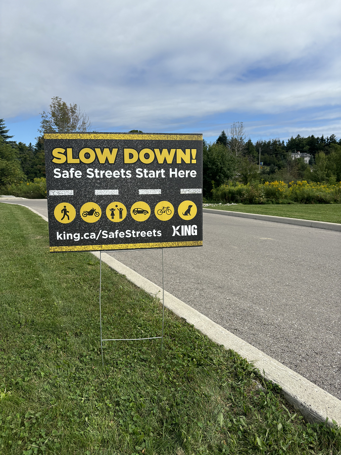 Safe Streets Start Here lawn sign