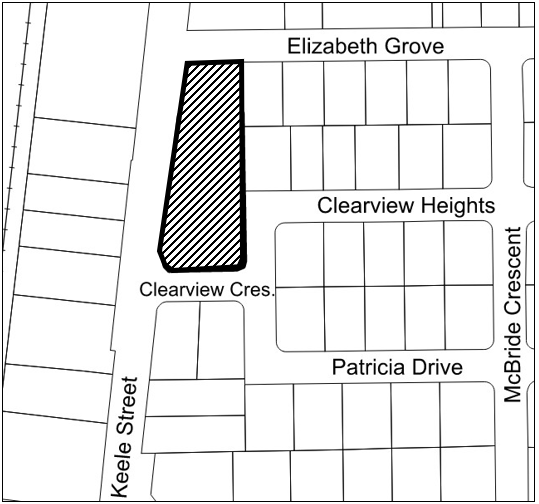 Location Map - 12765, 12781, 12789 Keele Street, and 17 Elizabeth Grove
