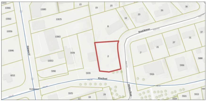 Location Map Re: 2 Royal Avenue, Nobleton