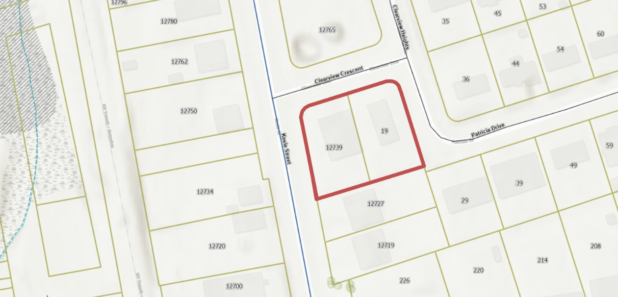 Location Map Re 12739 Keele St and 19 Patricia Dr