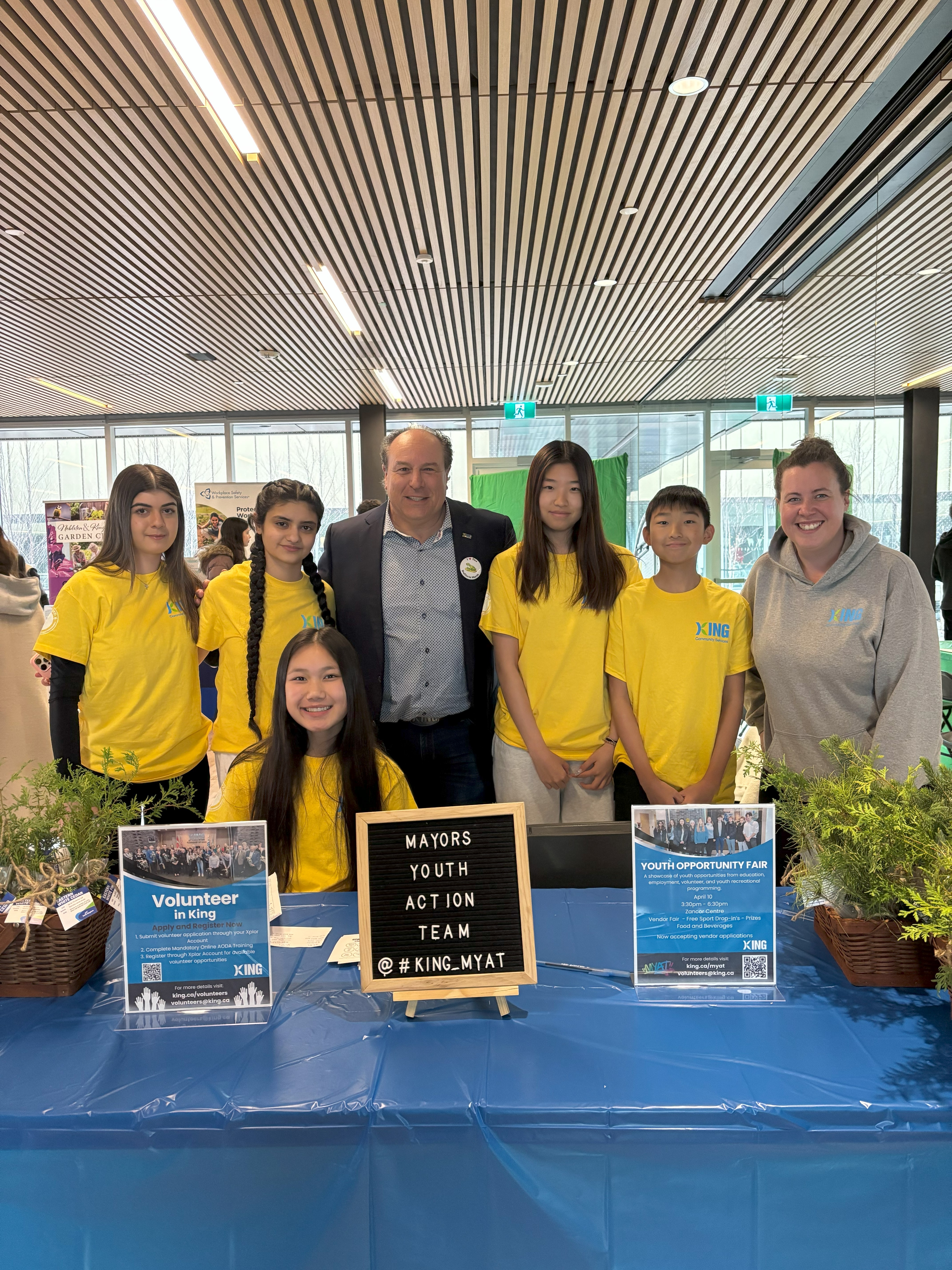 Mayor Steve Pellegrini with staff and members of the Mayor's Youth Action Team