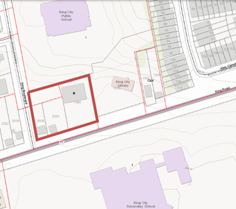 Map for 1986,, 2000, 2008 King Road