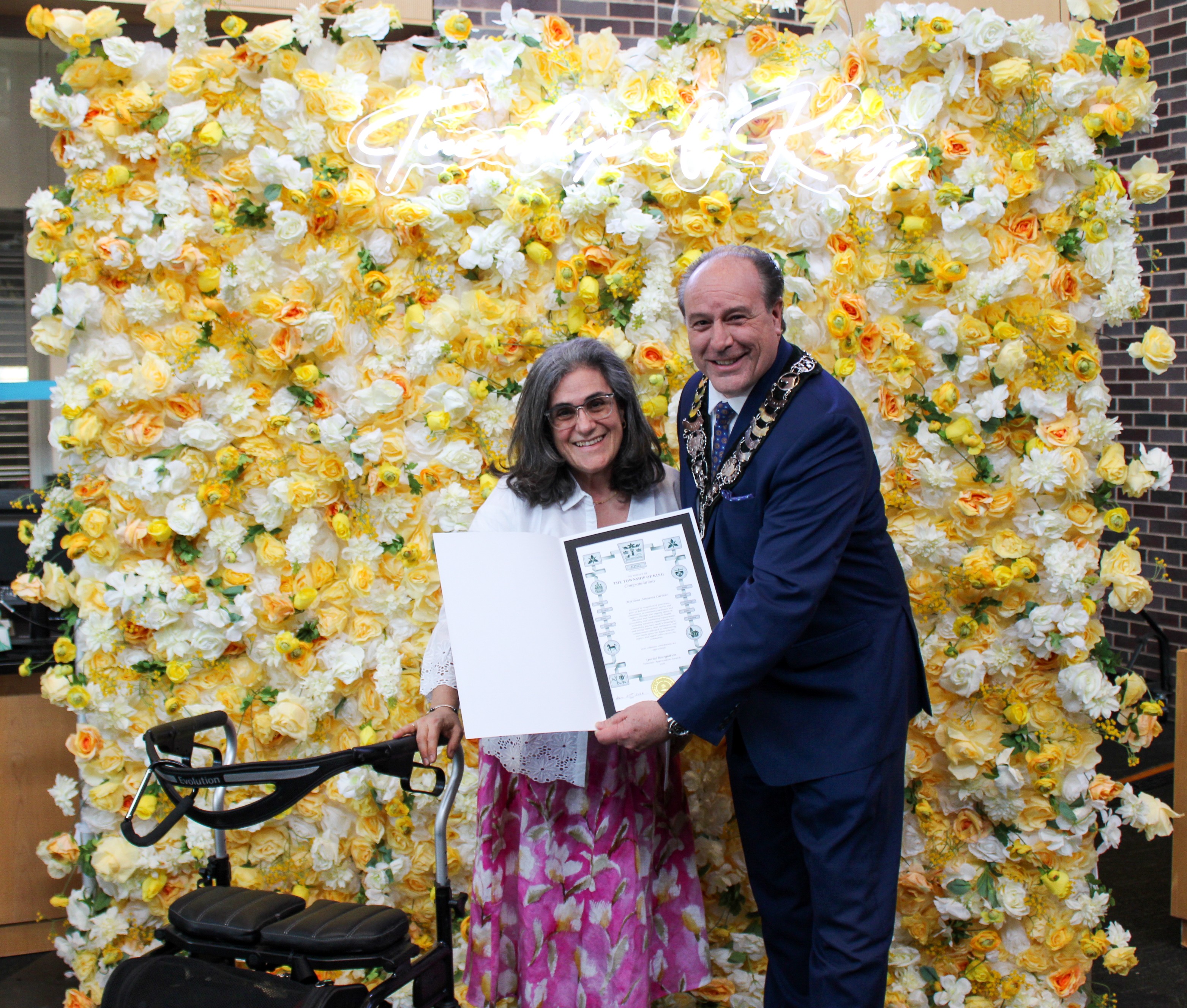 Merilena Amararoso Carinici with Mayor Steve Pellegrini