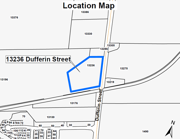Location map 13236 Dufferin Street