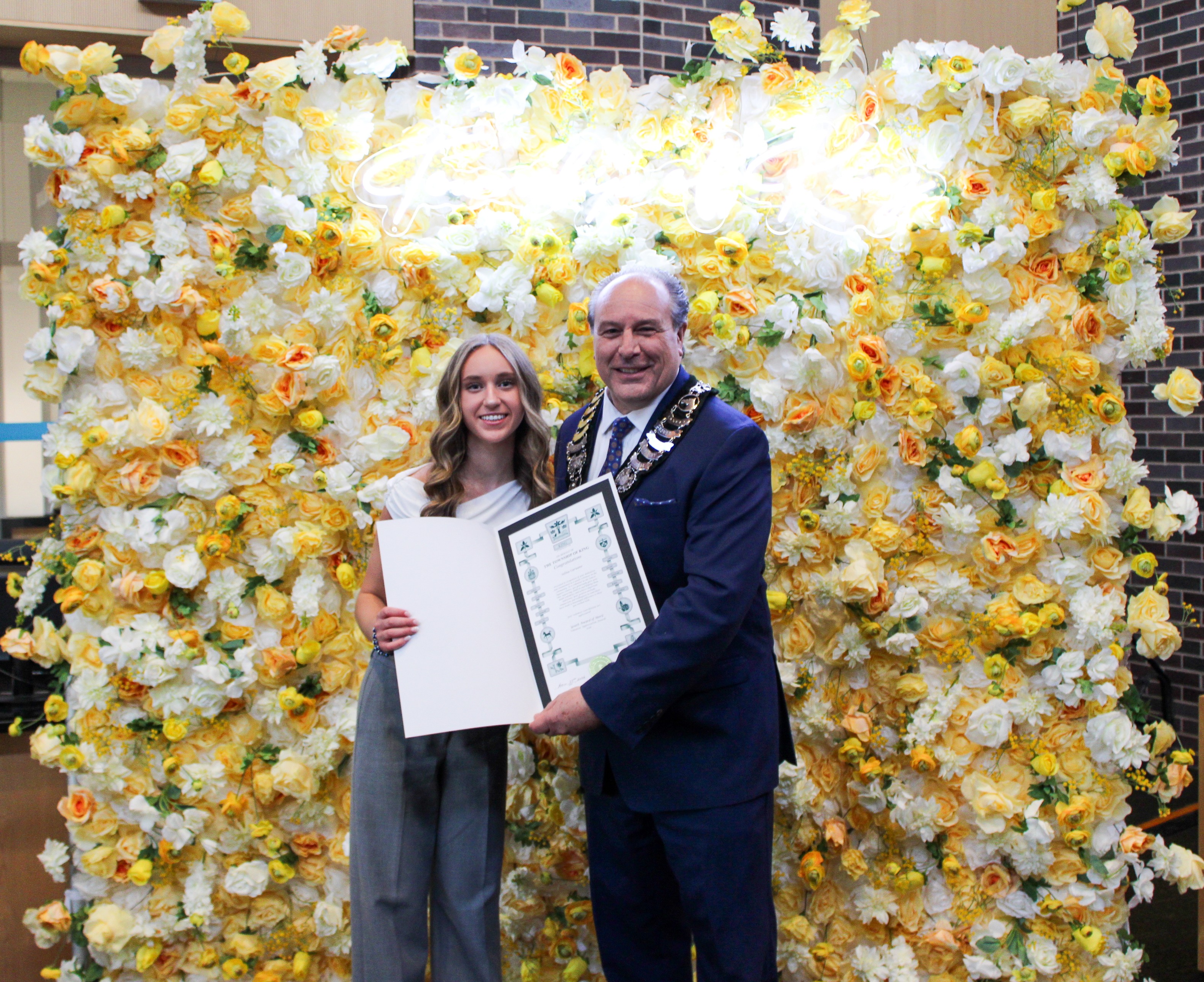 Selina Caruano and Mayor Steve Pellegrini