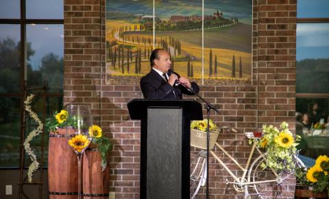 Mayor speaking at a podium during the 2024 Cultural Gala