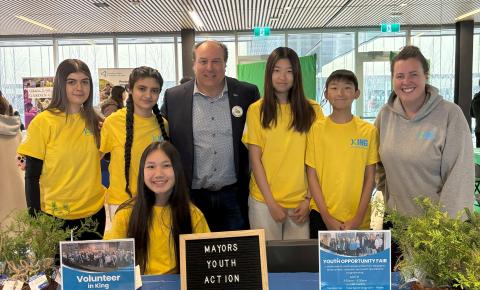 Mayor's Youth Action team with Mayor Pellegrini