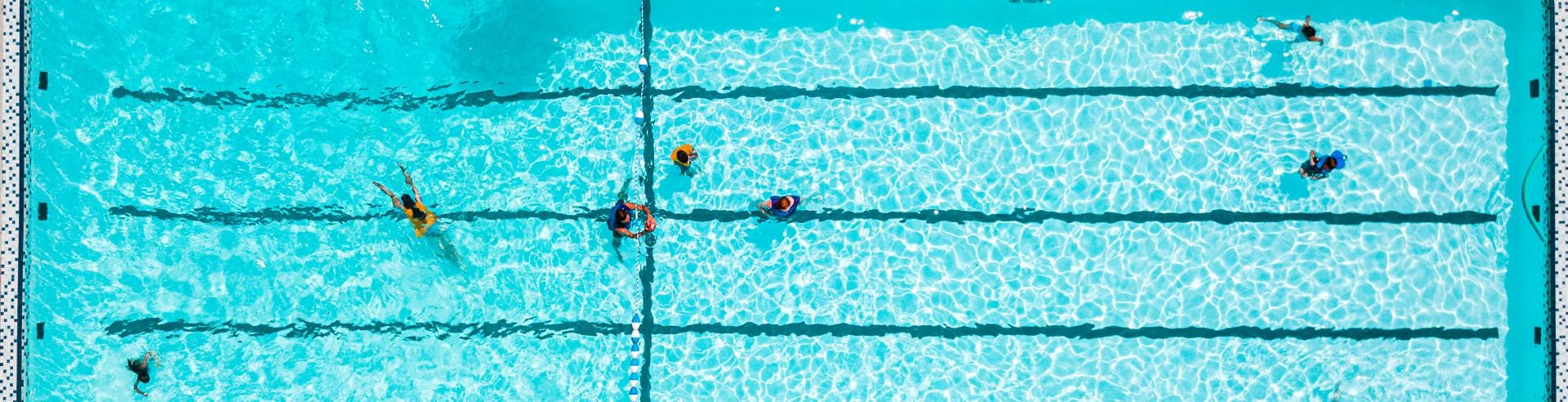 Overhead view of outdoor pool