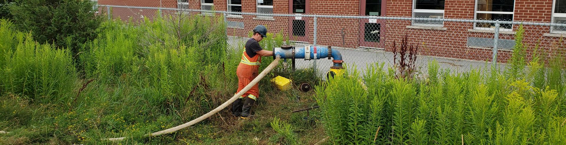 Water operator at a hydrant