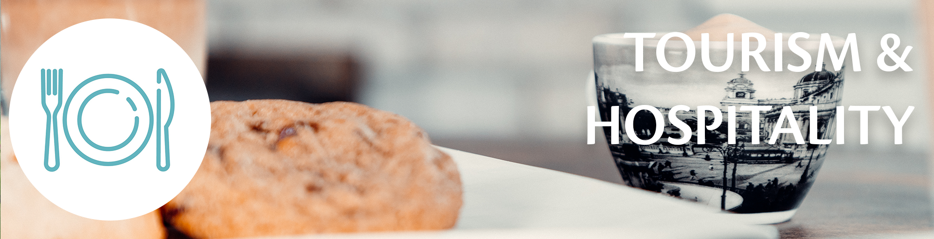 Tourism & Hospitality - Coffee and cookies on the table at a local cafe