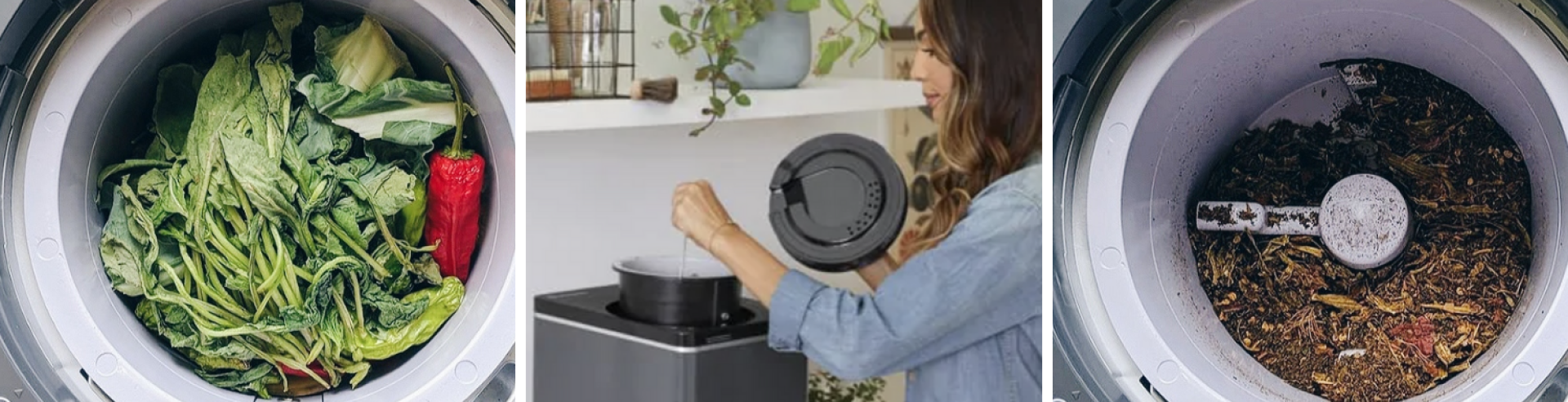 Putting food in electronic Composter