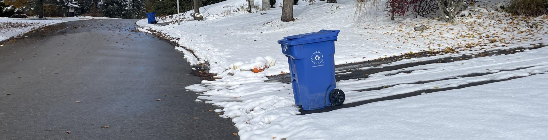 Recycling bin put out for collection
