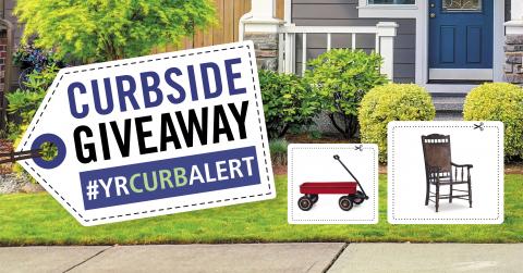 Curbside giveaway image - wagon and chair at edge of the curb