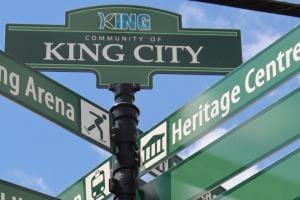 Keele and King wayfinding sign