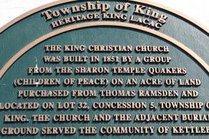 King Heritage and Culture Centre church plaque