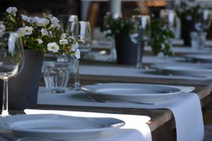 Fine dining table set up