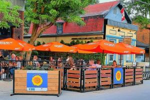 image of pop-up patios on Main Street Schomberg