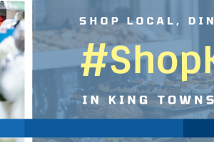 ShopKing promotional banner - shop local, dine local in King Township