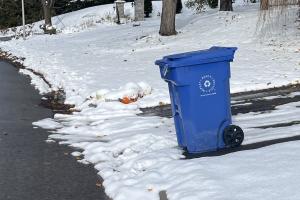 Recycling bin put out for collection