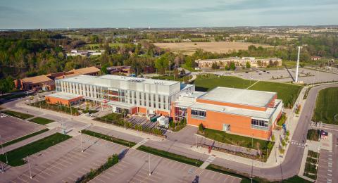 Aerial photo of Magna Hall at the Seneca King Campus